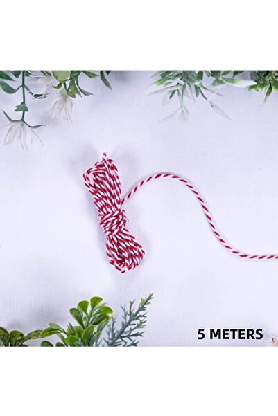roco paper خيط لتغليف الهدايا، تغليف أحمر وأبيض، زخرفة، خيط مارتينيشكا، 5 أمت...