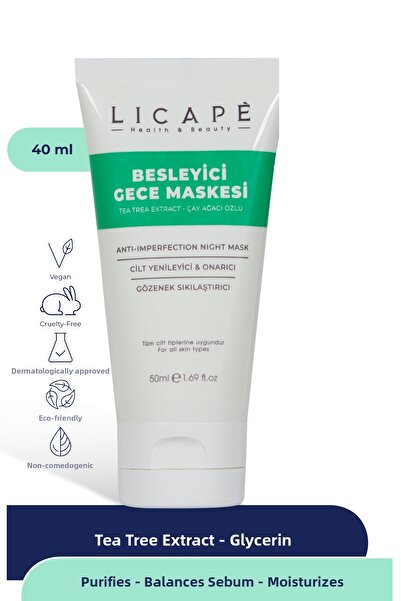 Licape قناع ليلي مغذي (مستخلص شجرة الشاي) 50 مل