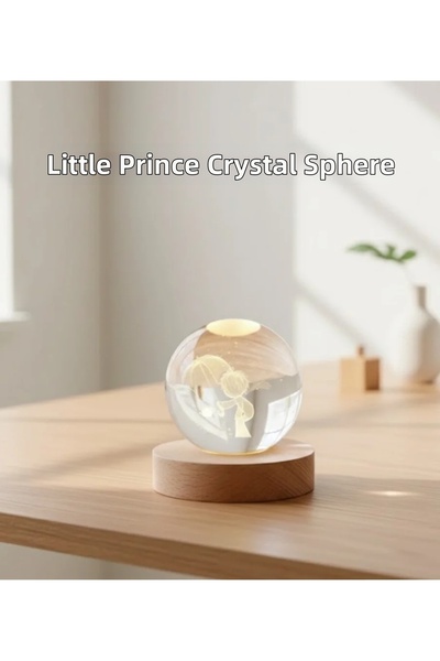 Fırsatkolik Led Illuminated 3D Little Prince Crystal Ball Table Night Lamp wi...