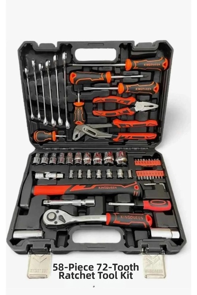 Epilons Model 58 Piece Socket Wrench Set 1-2 and 1-2 Hand Tool Set 58 Piece