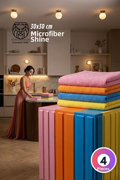 Transformacion 4-Piece Luxury Microfiber Cloth Set: Non-Marking Ultra Absorbe...