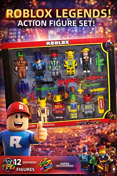 Roblox مجموعة روبلوكس 10 قطع، 14 قطعة، 10 مجسمات، 24 قطعة كاملة، ميجا روبلوكس