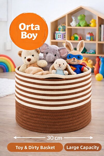 SERENALP Multi-Purpose Knitted Organizer Basket, Toy Basket, Dirty Laundry Ba...