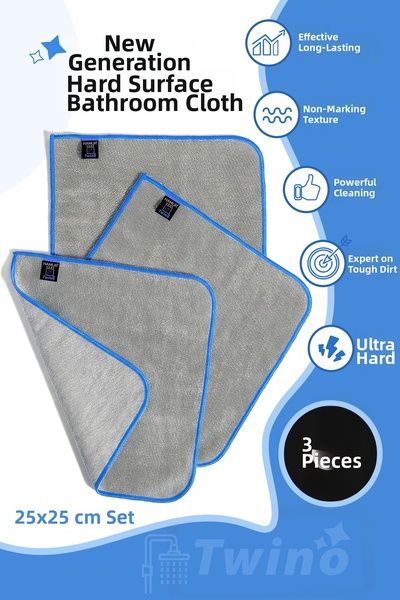 HAMUR Set de curățare din microfibră Twino, 3 piese, lavetă de curățare pentr...