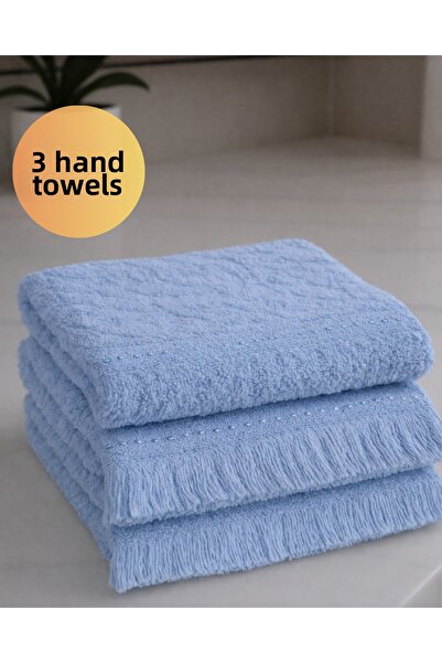 SEVHOME CONCEPT 3-Piece Cotton Hand and Kitchen Towel Set 30X50 cm