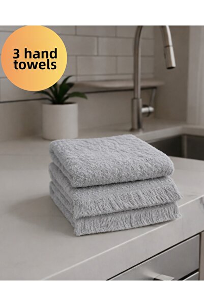 SEVHOME CONCEPT طقم مناشف قطنية لليدين والمطبخ 3 قطع 30x50 سم