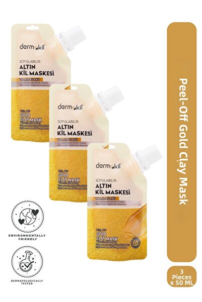 Dermokil Peelable Gold Clay Mask 50 ml X 3 Pieces