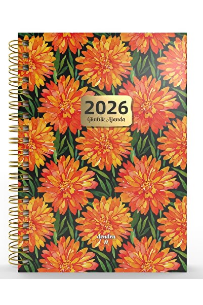 denden Agenda zilnică 2026 cu spirală Flori 7