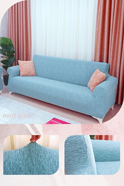 Uy Style Jakarli, Rubberized Sofa Cover, Stain-Resistant, for 3-Seater Sofa (...