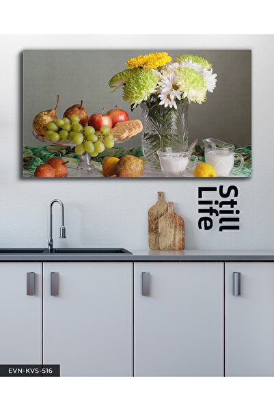 Evinemoda Flowers and Fruits One Piece Canvas - Canvas Art Print