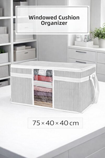 PONÇİK BEBEK Pillow Storage Bag with Window – Closet Organizer with Transpare...