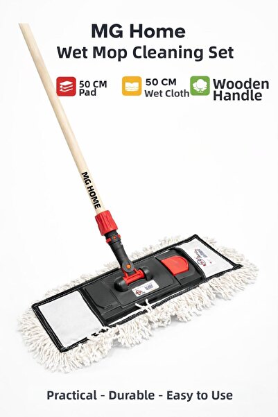 VENON مجموعة 50 سم 🧡 باليت 🧡   مقبض خشبي 🧡 ممسحة رطبة 🧡 مجموعة ممسحة مبلل...