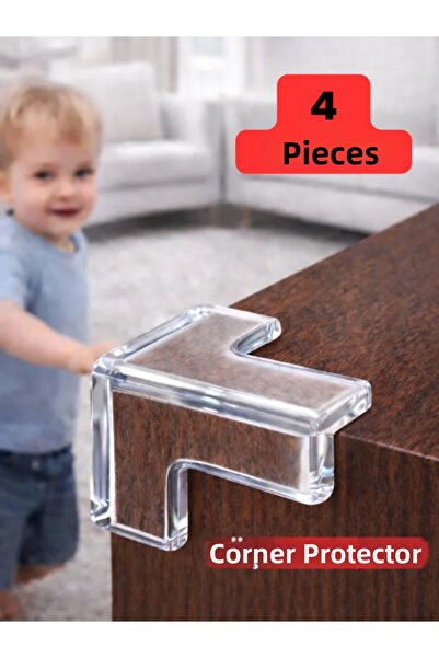 mucit home Set de 4 aparate de protecție a marginilor mesei din silicon trans...