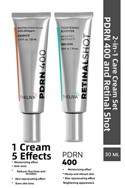 The Liva مجموعة كريم الوجه ريتينال شوت وبي دي آر إن 400 لشد البشرة وترطيبها، ...