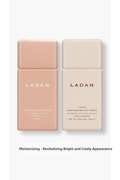 LADAN مجموعة النهار والليل - قطرات الوجه - قطرات الوجه - spf30 - متوسط ​​ومتوسط ​​50 مل مصل ليلي متجدد 50 مل