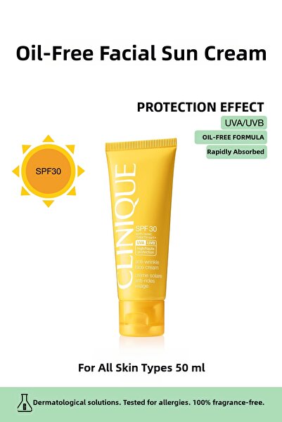 Clinique واقي شمسي للوجه واسع النطاق بعامل حماية من الشمس SPF 30 وخالي من الز...