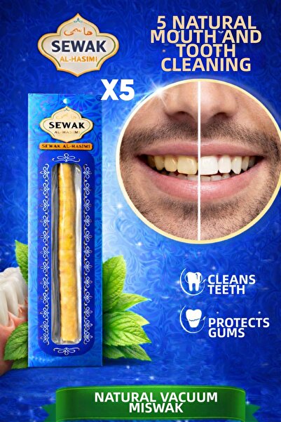 sewak al-haşimi Natural Vacuum-Packed Fresh Miswak 5-Pack Traditional Care fo...