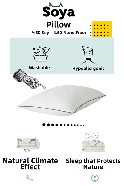 Hibboux Baby Pillow with Soy Washable Cover 35X50 cm