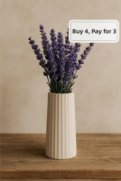 ZURİ DESİGN Bohemian Style Large Size Vase Striped Scandinavian Vase