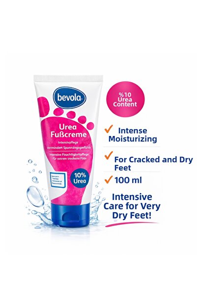 Bevola كريم اليوريا بنسبة 10% للأقدام 100 مل - كريم ترطيب مكثف للأقدام الجافة...