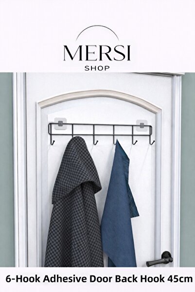 Mersi SHOP Suport adeziv pentru ușă, 6 piese – Raft organizator metalic pentr...