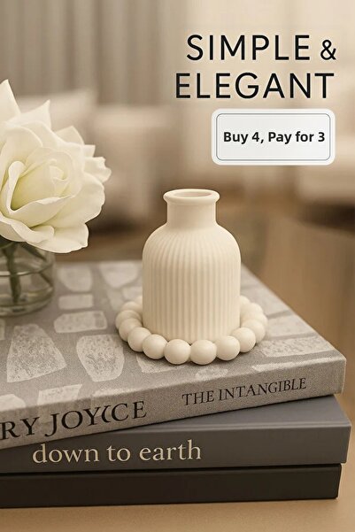 ZURİ DESİGN Set de cu mărgele suporturi pentru vază scandinavă din beton în s...