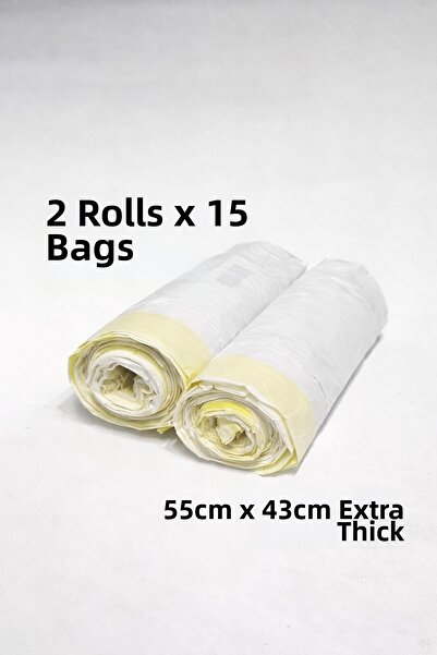 YerliÇöpPoşeti Drawstring Trash Bag - 55Cmx43Cm - Cat Litter Bag 2X15 Total 3...