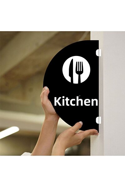 zafrakreklam Kitchen Double Sided - Side Mounted Directional Sign 18X30Cm - B...