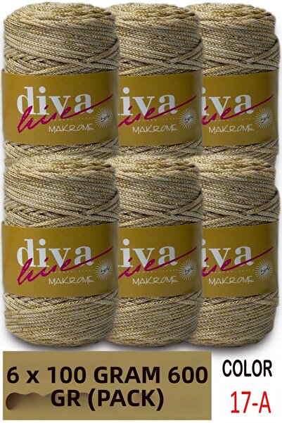 Diva İplik 2.5 mm Polyester Glitter Macrame Bag Cord (Pack of 6) 600 Gr - 17A