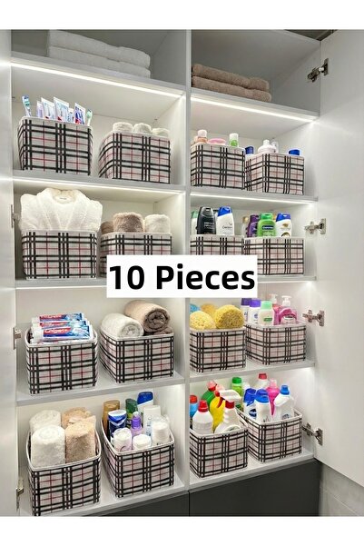 SEVMİŞ HOME 10 قطع منظم رفوف الخزانة مع مقابض منقوشة 45x24.20