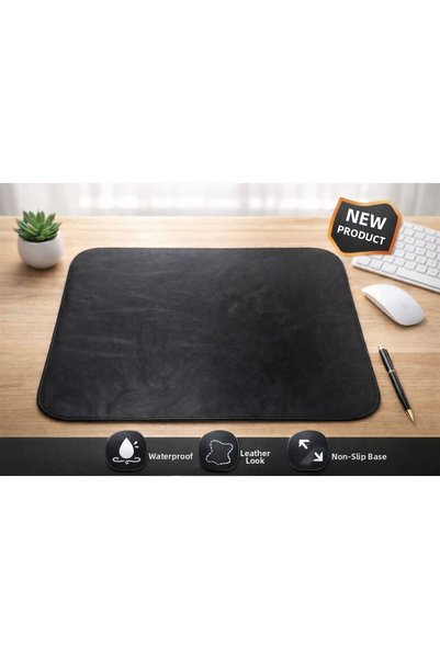 Mesut Balaban Deri Ürünleri 2 Pieces of Black Leather Tableware Presentation Plate Mat Supla Placemat 42X30