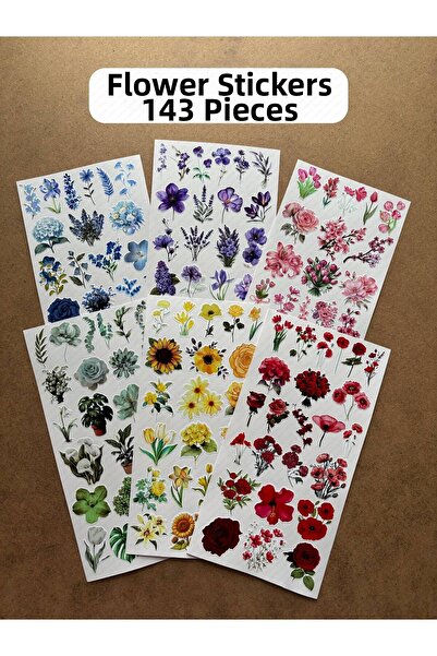 hdsticker Set de autocolante colorate cu tematică florală pentru bullet Journ...