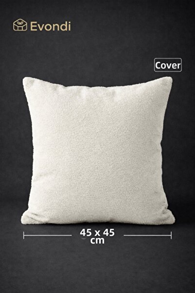 Evondi غطاء وسادة من القماش الناعم القابل للمسح مقاس 45×45 - أبيض فاتح (قطعة ...