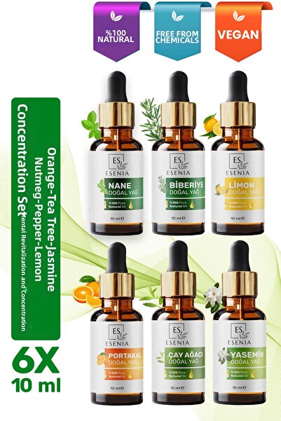 ES ESENIA 6-piece set 100% pure & natural dropper cap unadulterated herbal es...