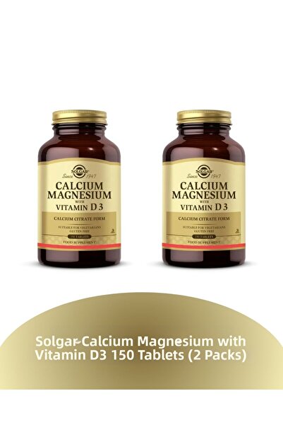 Solgar Calcium Magnesium with Vitamin D3 150 Tablets (2 Pieces)