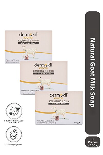 Dermokil Natural Goat Milk Solid Soap 100 g X 3 Pieces