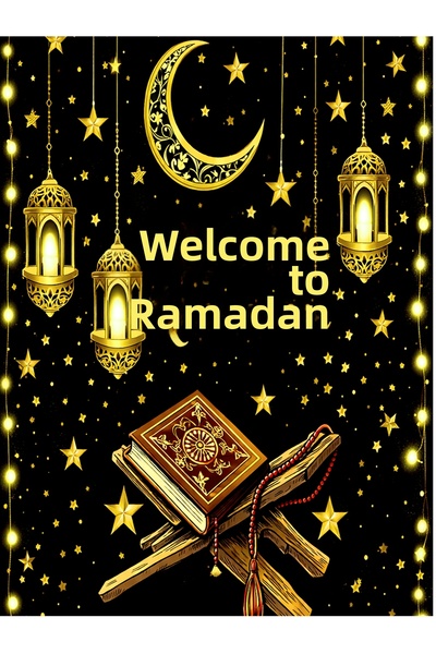 PROMISEBACKDROP2 مرحبًا برمضان، خلفية قماشية لنشاط المدرسة الدينية مقاس 250x2...