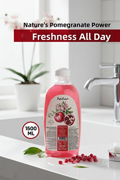Papilion Pomegranate Extract Liquid Soap 1500 ml Ph Balanced Vegan Moisturizi...