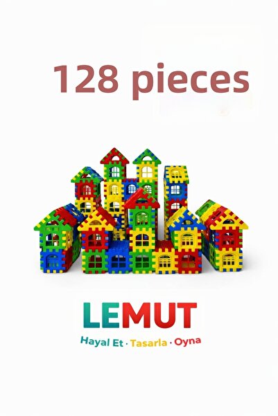 Lemut Puzzle City 3D Building and Design Blocks 128 Pieces Educational Toy