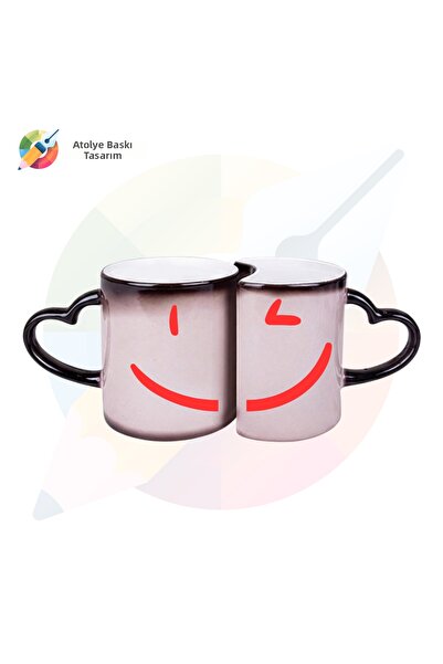 CERCİBAZAAR Magic Mug for Couples - Heat Changing Romantic Design, Special fo...