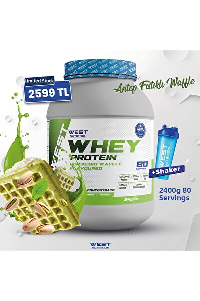 West Nutrition Whey Protein Powder 2400 Gr 80 Servings Pistachio Waffle Flavored