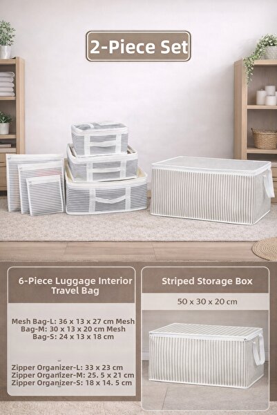 PONÇİK BEBEK Set of 7 - Printed Storage Bag Under-Bed Organizer Drawer Organi...