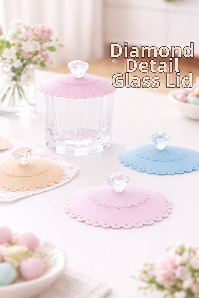 Mode Cool Diamond Handle Silicone Cup Cover Is Protective and Airtight