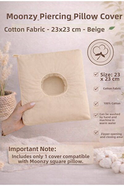 moonzy - minimalist & cozy Moonzy Cotton Kare Piercing Cushion Cover – 100% C...