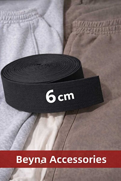 Beyna 6 CM ΜΑΥΡΗ ΜΕΣΗ, ΠΟΔΙΑ ΚΑΙ ΕΛΑΣΤΙΚΟ 1 ΣΥΣΚΕΥΑΣΙΑ 10 ΜΕΤΡΑ