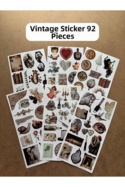 hdsticker مجموعة ملصقات ذات طابع عتيق مكونة من 6 92 قطعة من جدول الأعمال والم...