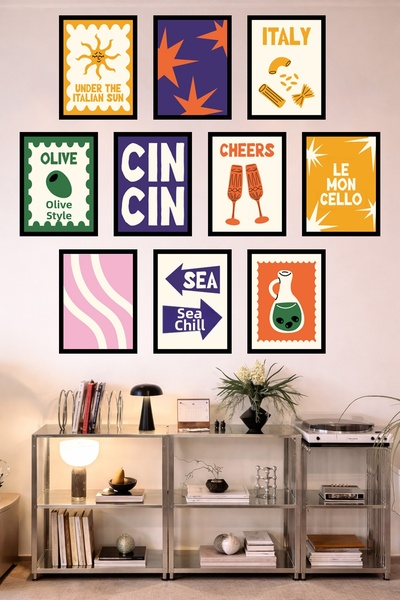 UNT Bucătărie cu aspect de cadru, 10 piese |   Modern |   Set de pictură cu a...