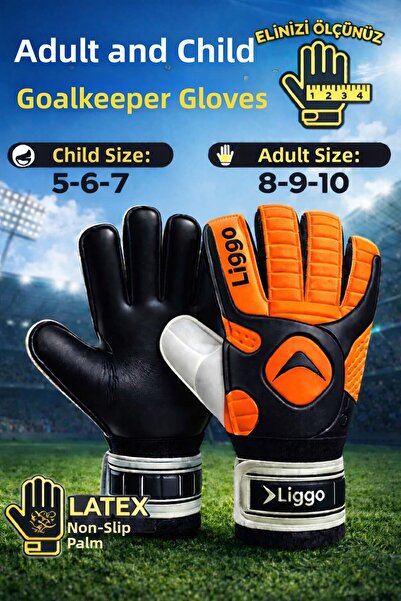 Liggo قفازات حارس مرنة من اللاتكس مع ضمادة للمعصم