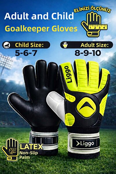 Liggo قفازات حارس مرنة من اللاتكس مع ضمادة للمعصم