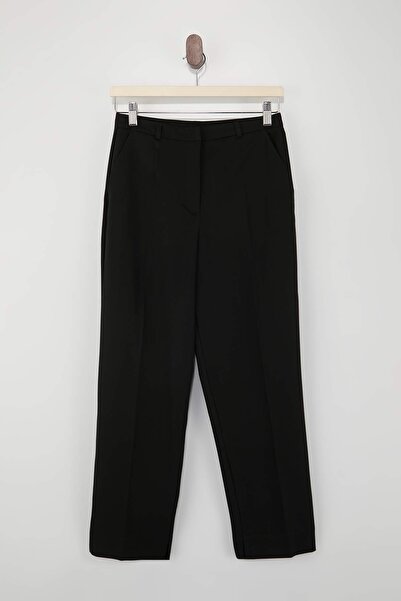 Trendyol Collection Black Premium Satin Surface Cigarette Fabric Trousers Two...